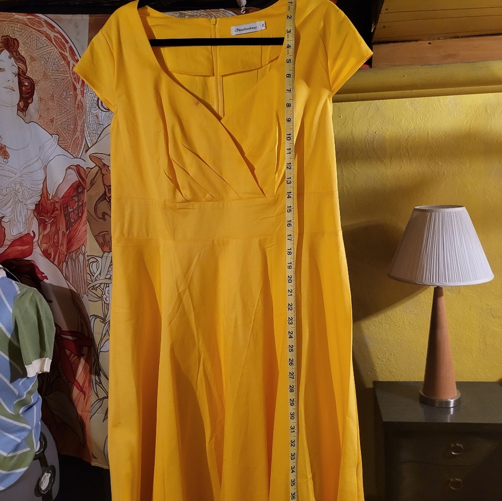 Yellow swing a line dress